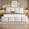 Polsterbett,Doppelbett,180 x 200cm,Bett mit Lattenrost, Kopfteil, gepolstertes Kopfteil, Beige Chenille Bild 4