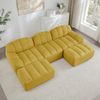 Ecksofa modular in Gelb mit tiefer Sitzfläche und Granulierter-Fleece-Bezug,79 x 228 x 165 cm Bild 3