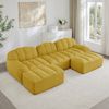 Ecksofa modular in Gelb mit tiefer Sitzfläche und Granulierter-Fleece-Bezug,79 x 228 x 165 cm Bild 2