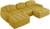 Ecksofa modular in Gelb mit tiefer Sitzfläche und Granulierter-Fleece-Bezug,79 x 228 x 165 cm Bild 4