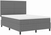 vidaXL Boxspringbett Hellgrau und Weiß 140 x 190 cm Cordstoff 3337555 Bild 2