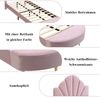 Novelux Polsterbett 90x200 cm mit Bettbank und Samtkopfteil – Einzelbett rosa, weiche Antikollisionskante, stabiler Bettrahmen mit Sperrholz-Lattenrost Bild 4