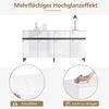 Sideboard Weiß Hochglanz, 160x40x68 cm mit 4 Schubladen & höhenverstellbaren Böden Bild 5