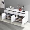 Sideboard Weiß Hochglanz, 160x40x68 cm mit 4 Schubladen & höhenverstellbaren Böden Bild 3