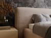 GRAINGOLD Monza Polsterbett 140x200, mit gepolstertes Kopfteil, Bettkasten, Kopfteil, Chenille-Stoff, Beige Bild 4