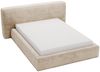 GRAINGOLD Monza Polsterbett 140x200, mit gepolstertes Kopfteil, Bettkasten, Kopfteil, Chenille-Stoff, Beige Bild 2