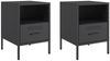 vidaXL Nachttische 2 Stk. Schwarz 36x39x50,5 cm Stahl 843055 Bild 2