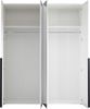 Drehtürenschrank >Kevo< 4 Türen, 2 Böden, Weiß / Spiegel, Dekor - 180x225x52cm (BxHxT) Bild 5