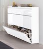 Schuhschrank >Magione< in Weiß Hochglanz - 121x108x26.5cm (BxHxT) Bild 2