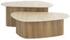 Couchtisch 2er-Set Joradis Keramik Travertin-Optik, modern dreieckig, beige, Säulengestell Bild 4