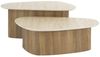 Couchtisch 2er-Set Joradis Keramik Travertin-Optik, modern dreieckig, beige, Säulengestell Bild 5