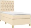 vidaXL Boxspringbett mit Matratze Creme 90x200 cm Stoff, Härtegrad: H2 [3142550] Bild 3