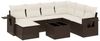 vidaXL 8-tlg. Garten-Sofagarnitur mit Kissen Braun Poly Rattan 3220512 Bild 2