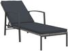Sonnenliege, Gartenliege mit Auflage Poly Rattan Grau Bild 2