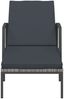 Sonnenliege, Gartenliege mit Auflage Poly Rattan Grau Bild 3