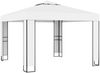 Gartenpavillon, Pavillon mit Doppeldach & LED-Lichterkette 3x3 m Weiß Bild 3
