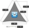 3x3x3m Sonnensegel Wasserdicht mit Befestigung Grau Bild 3