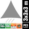 3x3x3m Sonnensegel Wasserdicht mit Befestigung Grau Bild 2