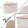Kerhouze Aufbewahrungsbox Deckel Bambus Korb Stapelbar 26*17.8*15.5cm 6.5L Bild 2