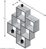 FMD Möbel 'LAURIO 2' Wandregal, melaminharzbeschichtete Spanplatte, Matera, 81,2 x 94,3 x 15,7 cm Bild 3