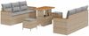 vidaXL Gartensofa-set mit Kissen 11 pcs Beige und Hellgrau Poly-Rattan 3364952 Bild 2