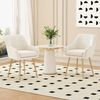 Merax 2er-set Esszimmerstuhl aus Teddyfell mit Metallbeinen und abnehmbaren Kissen für Küchen und Esszimmer (Beige) Bild 2