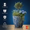 Keramik Blumentopf Eggpot Lava Blau Ø 38cm- Struktur Übertopf geschliffen Unikat Bild 3