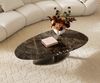 Couchtisch Edge Oval 140x75 cm Keramik Emperador Extra Lucidato Dunkelbraun Vibany Edelstahl gebürstet Bild 4