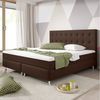 Boxspringbett Köln Plus 180x200 cm Webstoff Braun mit Topper-Optik Bild 5