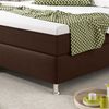 Boxspringbett Köln Plus 180x200 cm Webstoff Braun mit Topper-Optik Bild 3