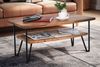 Couchtisch 90x50x40cm Sheesham Massivholz Metall Industrial mit Stauraum Bild 3