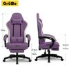 GTPLAYER Gaming-Stuhl Ergonomischer Gaming Sessel Schreibtischstuhl aus Stoff/Kunstleder (Pacekung), Federsitzkissen mit Fußstütze Bild 3