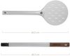 BURNHARD® Pizzawender Pizza Turning Peel rund, Aluminium-Schaufel perforiert mit Akazienholz-Griff & Steckmechanismus, temperaturbeständig für Pizzaofen – 95 cm x 18 cm x 1,6 cm - Silber - #944652_1 Bild 3
