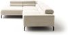 KAWOLA Sofa DELIA Ecksofa XL Cord cremeweiß Recamiere links 74 x 219 x 312 cm Bild 5