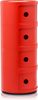 Kartell Componibili, 4 Elements, Rot, Runde Basis Bild 2