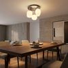 LED Deckenleuchte, Metall, Glas Opal, 3-Flammig, D 46 cm Bild 3