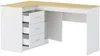 Vente-unique - RIDOVA Büromöbel Holz, Platte BeigeWeiß - B 90 cm x H 75 cm x L 140 cm Bild 5
