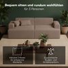 skølm 'Freki' Cloud Sofa 2 Sitzer, Vollschaumcouch mit Federkern und Vakuum-Kompression, kein Aufbau erforderlich, mit 2 Kissen, Cord taupe Bild 3