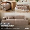 skølm 'Freki' Cloud Sofa 2 Sitzer, Vollschaumcouch mit Federkern und Vakuum-Kompression, kein Aufbau erforderlich, mit 2 Kissen, Cord taupe Bild 3