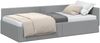 vidaXL Eckbettgestell mit Kopfteil Hellgrau 90 cm x 200 cm Stoff 42016043 Bild 2