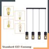 Nettlife Pendelleuchte Schwarz Esstisch E27 1/3/4 Flammig Glasschirm Hängeleuchte, LED wechselbar, Esstisch Wohnzimmer Schlafzimmer Bild 4