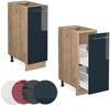 Apothekerschrank Fame-Line Dunkelblau Hochglanz 30 cm ohne Arbeitsplatte Vicco Bild 5