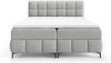 Boxspringbett Schlafzimmerbett SOPHIE 100x200cm Stoff Aragon Hellgrau Bild 3