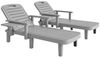 Outsunny Gartenliege mit Seitentisch, Holzoptik, 5-Fach verstellbare Rückenlehne, Liegestuhl, 2 St, Sonnenliege, bis 120 kg belast, für Garten Outdoor Strand, Hellgrau Bild 4
