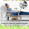 Outsunny Gartenliege mit Seitentisch, Holzoptik, 5-Fach verstellbare Rückenlehne, Liegestuhl, 2 St, Sonnenliege, bis 120 kg belast, für Garten Outdoor Strand, Hellgrau Bild 3