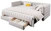 OKWISH Daybett Tagesbett,Sofabett,mit 2 Schubladen (Luxuriöses Samt-Tagbett 90x200 cm mit quadratischer Rückenlehne, ausziehbar auf 180 cm, 2 Schubladen für Stauraum), ohne Matratze Bild 4