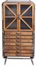 Hochschrank HWC-F91 Industrial Tanne Holz Metall 128 x 60 x 33 cm, braun-schwarz Bild 3