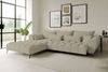 99rooms Ferrano Ecksofa Chenille EDEN Creme Links mit Sitztiefenverstellung Bild 4