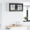 vidaXL Wandglasvitrine PORTO Schwarz 80 x 31 x 40 cm Holzwerkstoff 885296 Bild 4