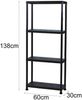Stabiles Standregal Kunststoff Schwarz für Draußen & Drinnen, 4 Böden, 60cm Bild 3